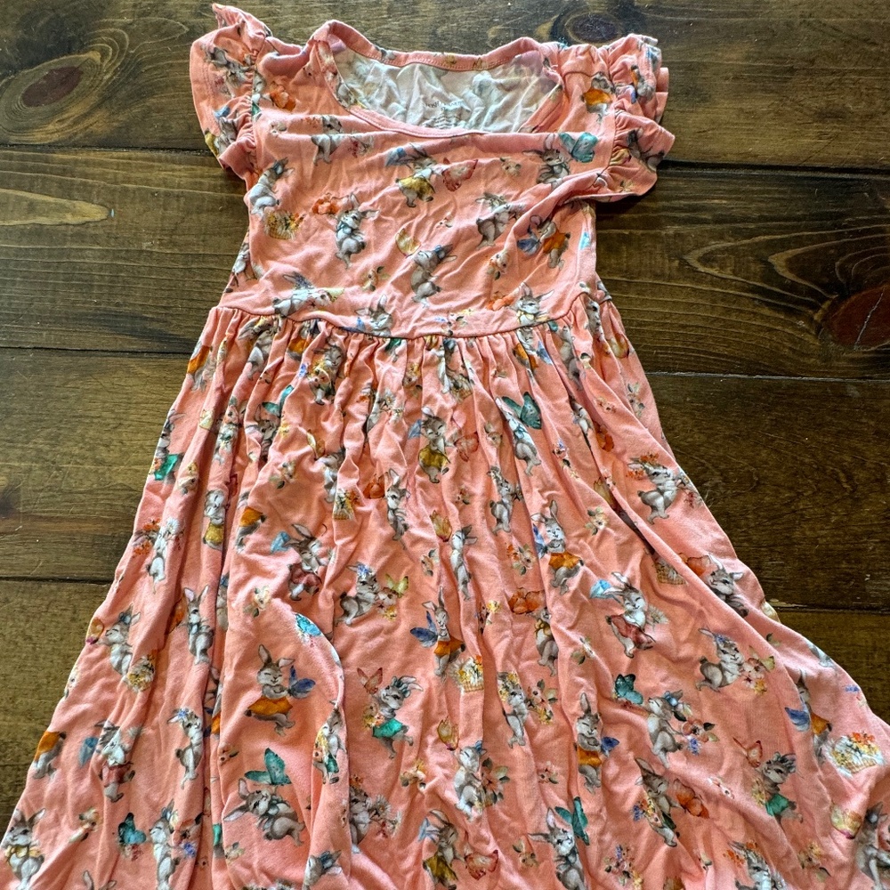 Posh Peanut Bamboo Rabbit Twirl Dress